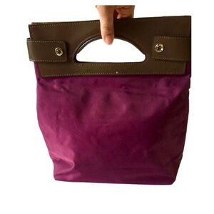 Lancel Convertible Nylon Bag with Leather Trim